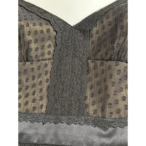 Laundry by Shelli Segal Black Silk Polka Dot Bra Top Cocktail Dress - Size 6 - Picture 13 of 15